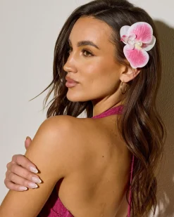 Face & Body*Karyn In LA Orchid Flower Clip Pink