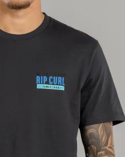 Tops & T-Shirts*Rip Curl Origin Palms T-Shirt Washed Black
