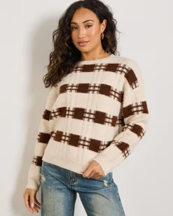 Knitwear|Jumpers & Hoodies*Ava And Ever Orion Crew Neck Knit Jumper Seashell/brown