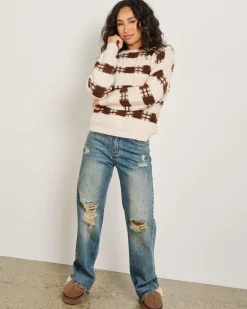 Knitwear|Jumpers & Hoodies*Ava And Ever Orion Crew Neck Knit Jumper Seashell/brown