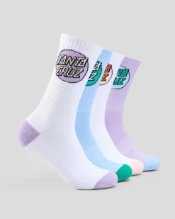 Socks*Santa Cruz Other Dot Crew Sock Pack Wht-vintage Blu-purple