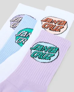 Socks*Santa Cruz Other Dot Crew Sock Pack Wht-vintage Blu-purple