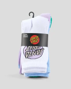 Socks*Santa Cruz Other Dot Crew Sock Pack Wht-vintage Blu-purple
