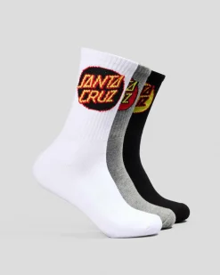 Socks*Santa Cruz Other Dot Crew Socks 3 Pack Black-white-gmarle