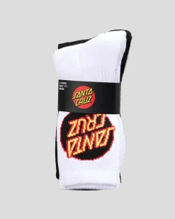 Socks*Santa Cruz Other Dot Crew Socks 3 Pack Black-white-gmarle