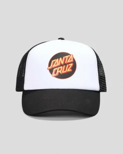 Headwear*Santa Cruz Other Dot Trucker Cap White/black