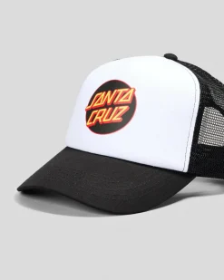 Headwear*Santa Cruz Other Dot Trucker Cap White/black