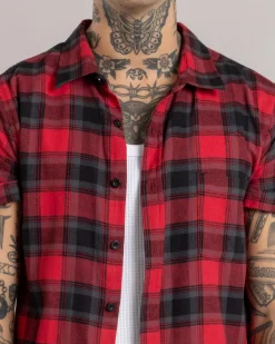Tops & T-Shirts*Dexter Outlander Short Sleeve Shirt Red/black Check