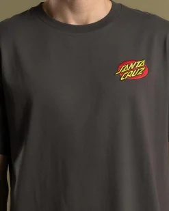 Tops & T-Shirts*Santa Cruz Oval Dot Chest T-Shirt Washed Black