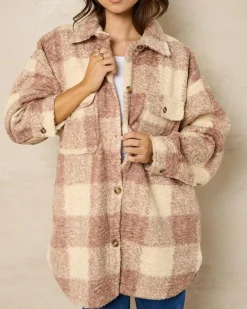 Jackets & Coats*Roxy Over And Above Jacket Warm Taupe Be Bold Plaid