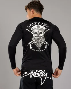 Rashies*Salty Life Overboard Long Sleeve Rash Vest Black