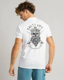 Rashies*Salty Life Overboard Short Sleeve Rash Vest White