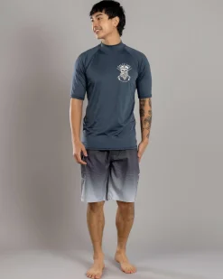Rashies*Salty Life Overboard Short Sleeve Rash Vest Charcoal