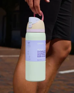 Bottles & Lunch Boxes|Bottles & Lunch Boxes*Owala 32oz FreeSip Stainless Steel Water Bottle Tan/mint