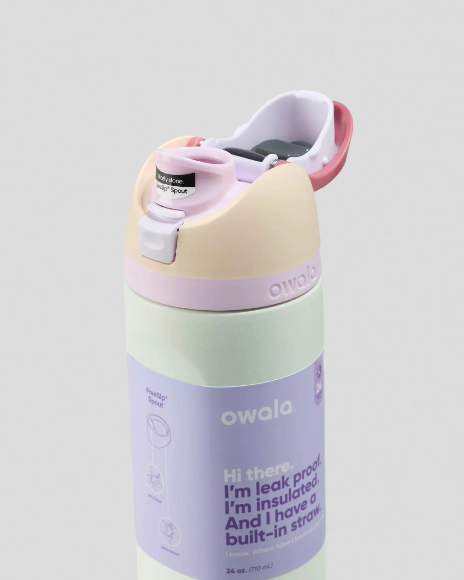 Bottles & Lunch Boxes|Bottles & Lunch Boxes*Owala 24oz FreeSip Stainless Steel Water Bottle Tan/mint