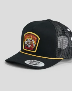 Headwear*The Mad Hueys Oz Straya Trucker Cap Black
