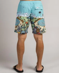 Board Shorts|Shorts & Bottoms*The Mad Hueys Oz Straya Volley Shorts Aqua