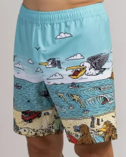 Board Shorts|Shorts & Bottoms*The Mad Hueys Oz Straya Volley Shorts Aqua