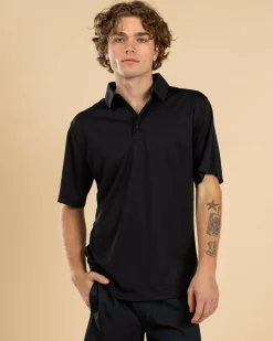 Tops & T-Shirts*Quiksilver Pacific Polo Shirt Black