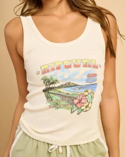 Tops*Rip Curl Pacific Rider Ribbed Tank Top Bone