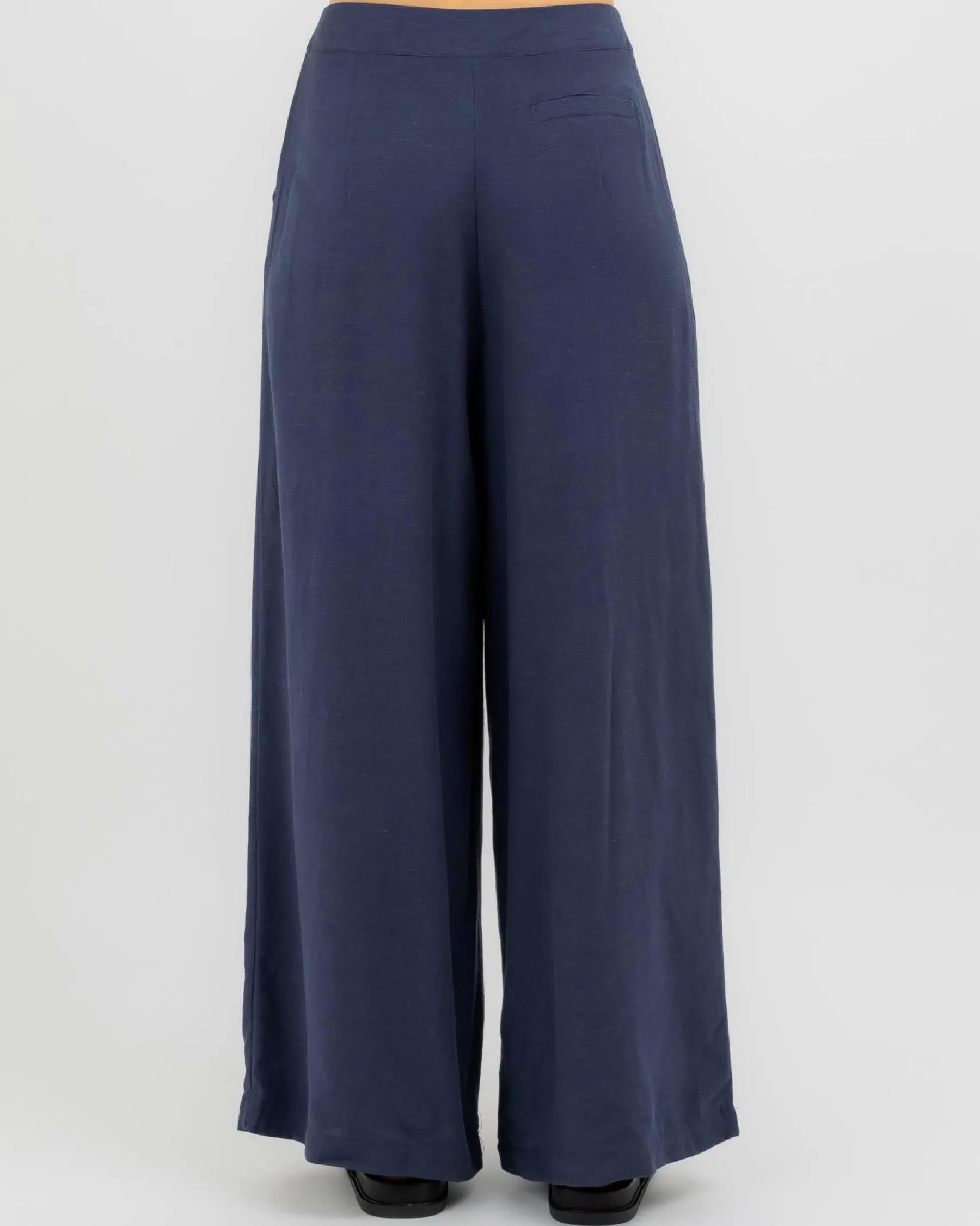 Linen Blend|Bottoms*Wits The Label Palazzo Pants Navy