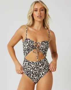One Pieces*Billabong Palm Grove Drew One Piece Swimsuit Off Black