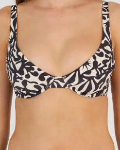 Bikinis*Billabong Palm Grove Marina Bralette Bikini Top Off Black