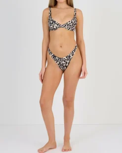Bikinis*Billabong Palm Grove Marina Bralette Bikini Top Off Black