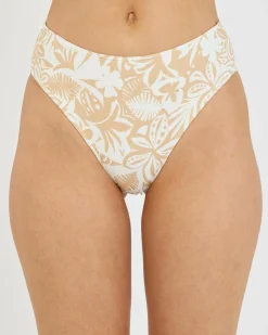 Bikinis*Roxy Palm Palm High Waisted Bikini Bottom Ginger Root Suntrip Swim