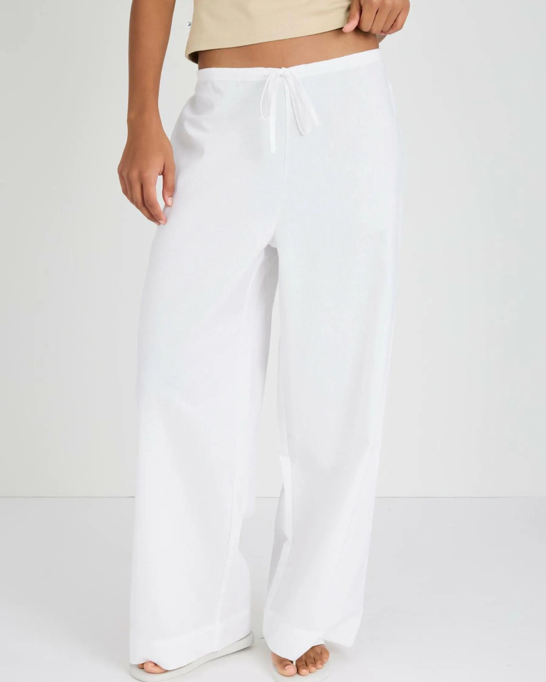 Linen Blend|Bottoms*Rusty Palm Springs Pants Bright White