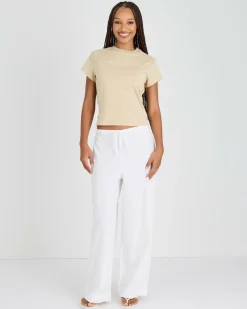 Linen Blend|Bottoms*Rusty Palm Springs Pants Bright White