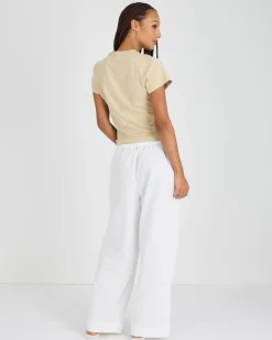 Linen Blend|Bottoms*Rusty Palm Springs Pants Bright White