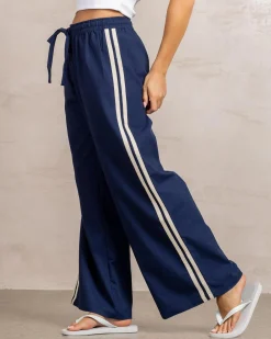 Linen Blend|Bottoms*Rusty Palm Springs Pants Atlantic Blue