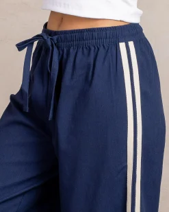 Linen Blend|Bottoms*Rusty Palm Springs Pants Atlantic Blue