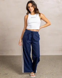Linen Blend|Bottoms*Rusty Palm Springs Pants Atlantic Blue