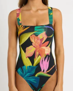 One Pieces*Kaiami Panama One Piece Swimsuit Black/multi