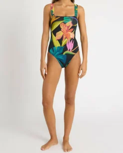 One Pieces*Kaiami Panama One Piece Swimsuit Black/multi