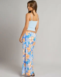 New Paradise Floral Bias Cut Maxi Skirt Women Linen Blend|Bottoms