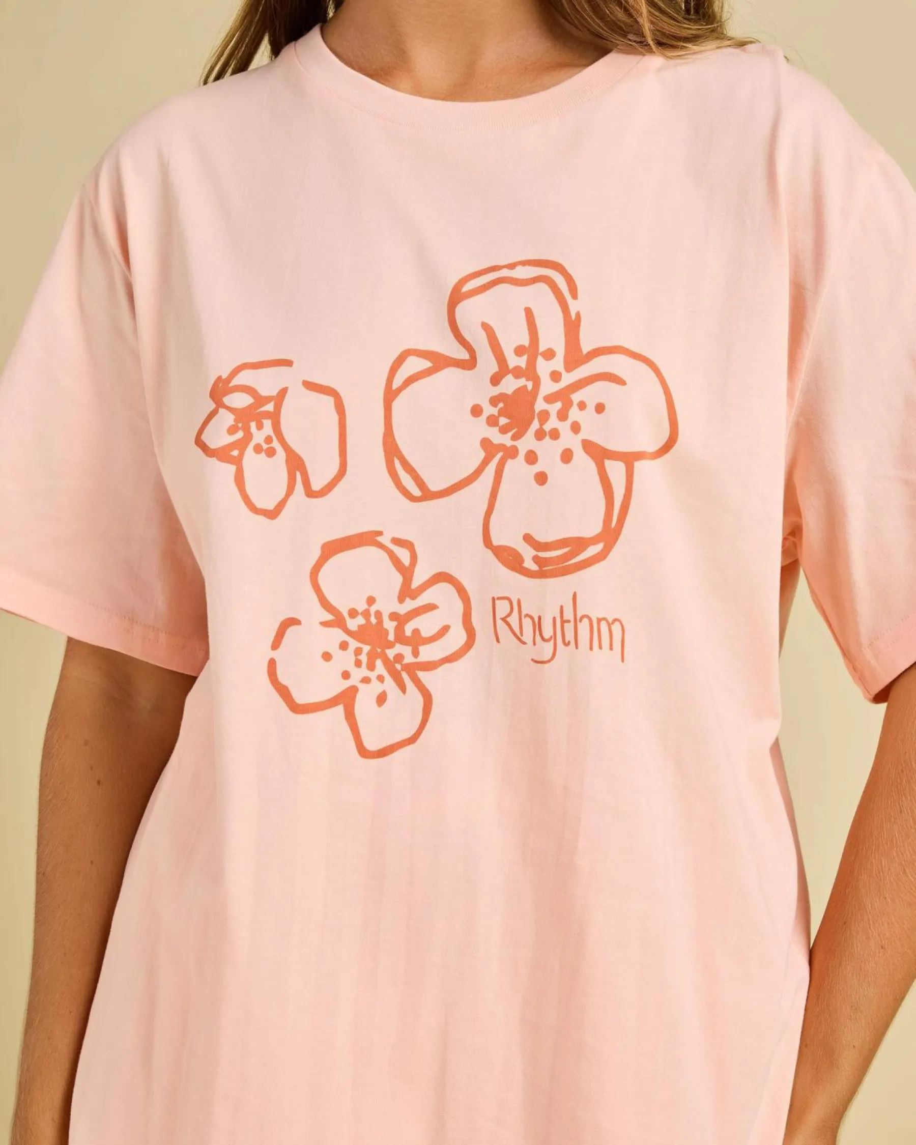 Tops*Rhythm Paradise Floral Oversized T-Shirt Pink