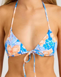 Discount Paradise Floral Slide Triangle Bikini Top Women Bikinis