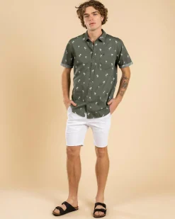 Tops & T-Shirts*Rip Curl Paradise Palms Short Sleeve Shirt Cactus Green