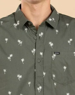 Tops & T-Shirts*Rip Curl Paradise Palms Short Sleeve Shirt Cactus Green
