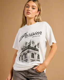 Tops*All About Eve Parisien Oversized T-Shirt Vintage White