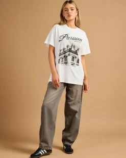 Tops*All About Eve Parisien Oversized T-Shirt Vintage White