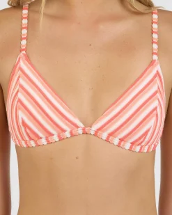 Bikinis*Roxy Party Wave 2 Fixed Triangle Bikini Top Dubarry