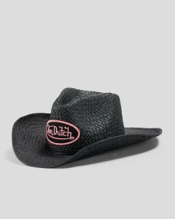 Headwear|Headwear*Von Dutch Patch Cowboy Hat Black/pink