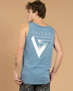 Tops & T-Shirts*Skylark Penrose Singlet Lt Blue Acid