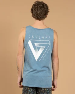 Tops & T-Shirts*Skylark Penrose Singlet Lt Blue Acid