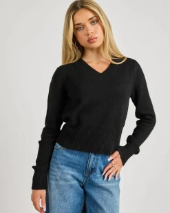 Knitwear|Jumpers & Hoodies*Mooloola PhD V Neck Knit Jumper Black