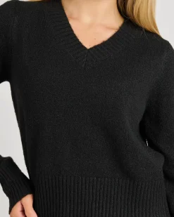 Knitwear|Jumpers & Hoodies*Mooloola PhD V Neck Knit Jumper Black